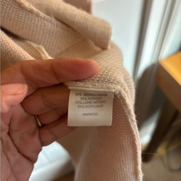 Rebecca Taylor Cream Double-Breasted front tie Cardigan Wool Blend button front - Picture 10 of 15